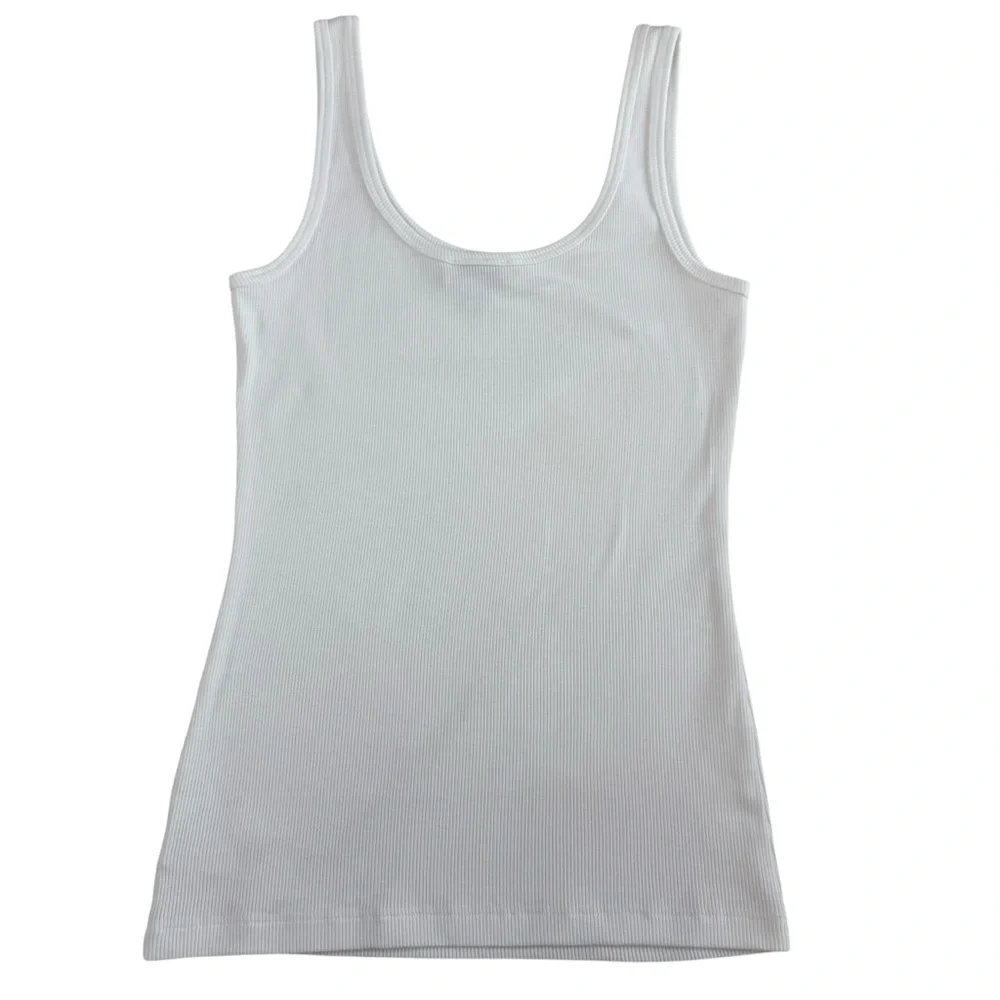 Bebe Logo Rodeo Drive White Tank Top Size M - Picture 5 of 14